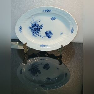 ROYAL COPENHAGEN BLUE/WHITE Floral Porcelain 12" Serving Platter